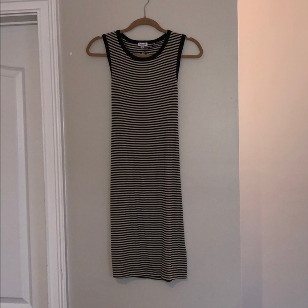 striped cutout dress